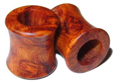 0000g 0000 G Gauge 11.68mm Organic Amboyna Burl Double Flared Exotic Wood Tunnels