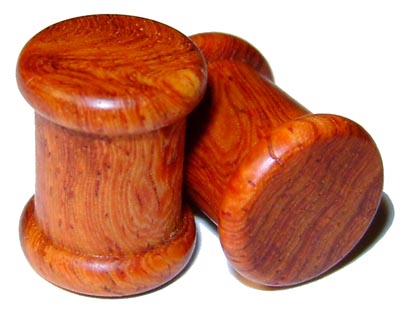 0000g 0000 G Gauge 11.68mm Organic Amboyna Burl Double Top Hat Exotic Wood Plugs