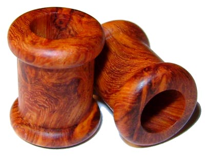 0000g 0000 G Gauge 11.68mm Organic Amboyna Burl Double Top Hat Exotic Wood Tunnels