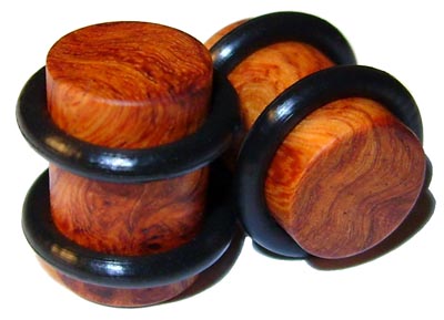 0000g 0000 G Gauge 11.68mm Organic Amboyna Burl O-Ring Straight Exotic Wood Plugs
