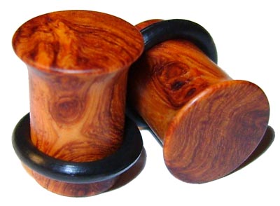 0000g 0000 G Gauge 11.68mm Organic Amboyna Burl Single Flared Exotic Wood Plugs