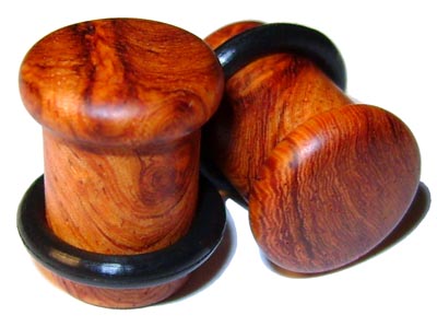 0000g 0000 G Gauge 11.68mm Organic Amboyna Burl Single Top Hat Exotic Wood Plugs