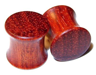 0000g 0000 G Gauge 11.68mm Organic Bloodwood Double Flared Exotic Wood Plugs