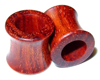 0000g 0000 G Gauge 11.68mm Organic Bloodwood Double Flared Exotic Wood Tunnels
