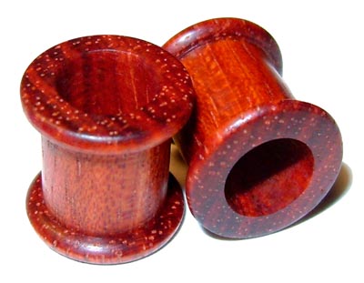 0000g 0000 G Gauge 11.68mm Organic Bloodwood Double Top Hat Exotic Wood Tunnels