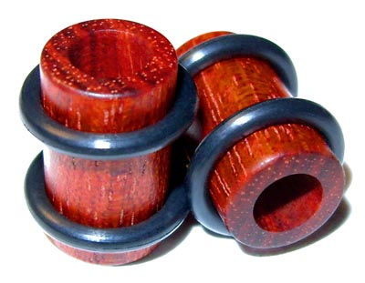0000g 0000 G Gauge 11.68mm Organic Bloodwood O-Ring Straight Exotic Wood Tunnels