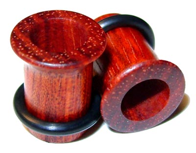 0000g 0000 G Gauge 11.68mm Organic Bloodwood Single Flared Exotic Wood Tunnels