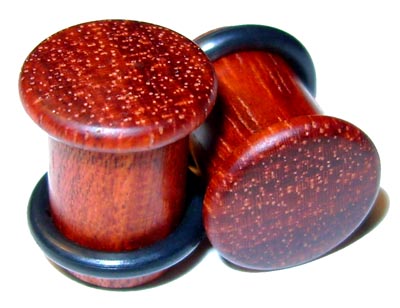 0000g 0000 G Gauge 11.68mm Organic Bloodwood Single Top Hat Exotic Wood Plugs