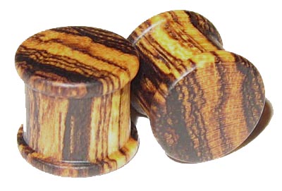 0000g 0000 G Gauge 11.68mm Organic Bocote Double Top Hat Exotic Wood Plugs