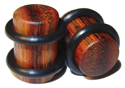 0000g Gauge 11.68mm Organic Chechen O-Ring Straight Exotic Wood Plugs