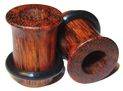 0000g Gauge 11.68mm Organic Chechen Single Flared Exotic Wood Tunnels