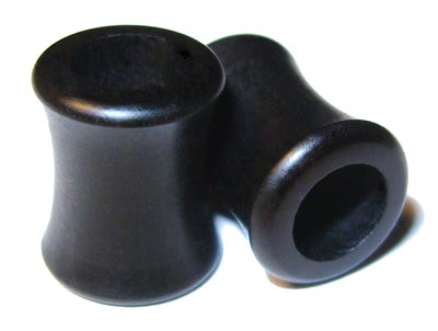 0000g Gauge 11.68mm Organic Ebony Double Flared Exotic Wood Tunnels
