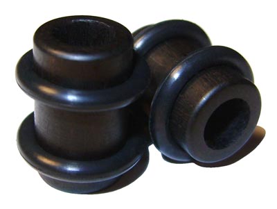 0000g Gauge 11.68mm Organic Ebony O-Ring Straight Exotic Wood Tunnels