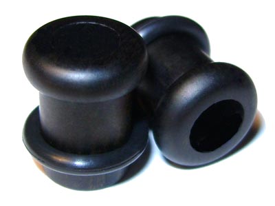 0000g Gauge 11.68mm Organic Ebony Single Top Hat Exotic Wood Tunnels