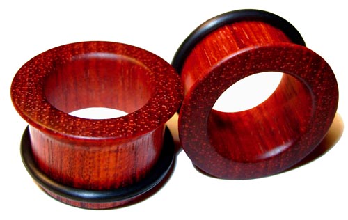 1/2" Inch 12.7mm Organic Bloodwood Single Flared Exotic Wood Tunnels