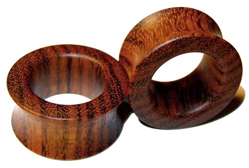 1/2" Inch 12.7mm Organic Chechen Double Flared Exotic Wood Tunnels