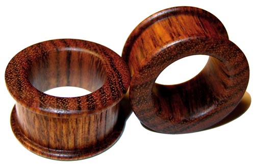 1" Inch 25.4mm Organic Chechen Double Top Hat Exotic Wood Tunnels