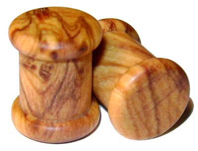 0000g 0000 G Gauge 11.68mm Organic Olivewood Double Top Hat Exotic Wood Plugs