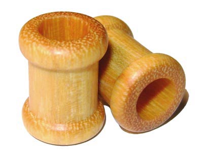 0000g Gauge 11.68mm Organic Osage Orange Double Top Hat Exotic Wood Tunnels