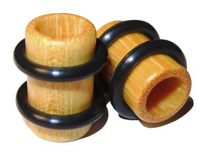 0000g Gauge 11.68mm Organic Osage Orange O-Ring Straight Exotic Wood Tunnels
