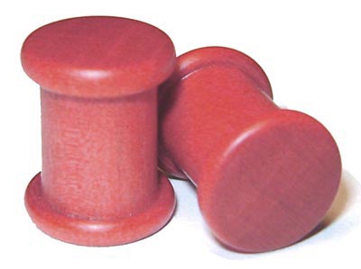 0000g Gauge 11.68mm Organic Pink Ivory Double Top Hat Exotic Wood Plugs