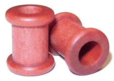 0000g Gauge 11.68mm Organic Pink Ivory Double Top Hat Exotic Wood Tunnels