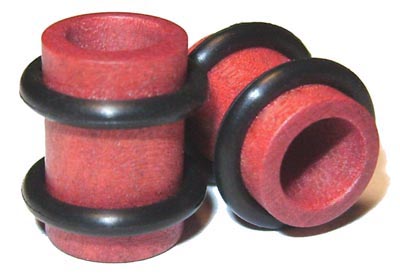 0000g Gauge 11.68mm Organic Pink Ivory O-Ring Straight Exotic Wood Tunnels