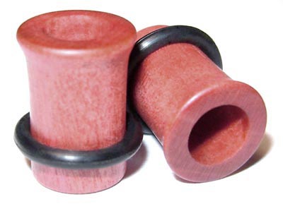 0000g Gauge 11.68mm Organic Pink Ivory Single Flared Exotic Wood Tunnels