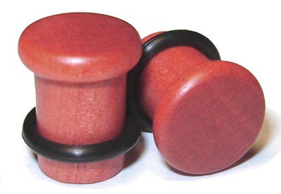 0000g Gauge 11.68mm Organic Pink Ivory Single Top Hat Exotic Wood Plugs