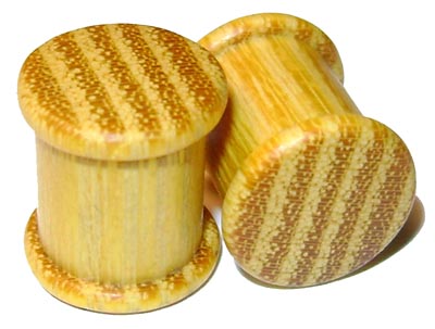 0000g 0000 G Gauge 11.68mm Organic Striped Osage Orange Double Top Hat Exotic Wood Plugs
