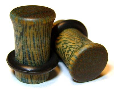 0000g Gauge 11.68mm Organic Lignum Vitae Single Flared Exotic Wood Plugs