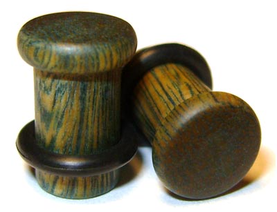 0000g Gauge 11.68mm Organic Lignum Vitae Single Top Hat Exotic Wood Plugs