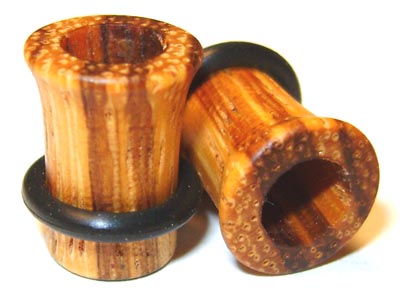 0000g Gauge 11.68mm Organic Zebrawood Single Flared Exotic Wood Tunnels