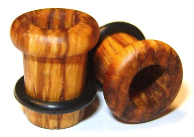 0000g Gauge 11.68mm Organic Zebrawood Single Top Hat Exotic Wood Tunnels