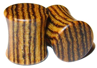 10g 10 G Gauge 2.6mm Organic Bocote Double Flared Exotic Wood Plugs
