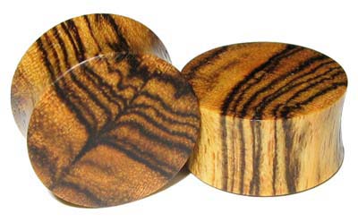 0000g 0000 G Gauge 11.68mm Organic Bocote Double Flared Exotic Wood Plugs