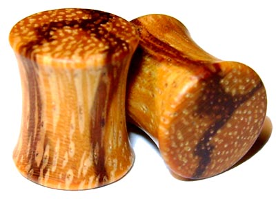 0000g 0000 G Gauge 11.68mm Organic Marblewood Double Flared Exotic Wood Plugs