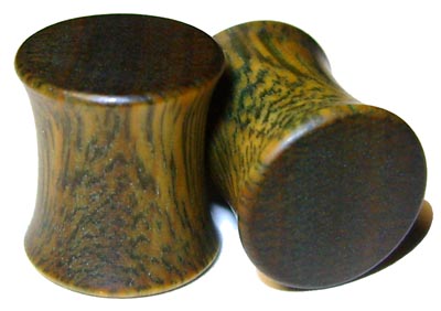 0000g Gauge 11.68mm Organic Lignum Vitae Double Flared Exotic Wood Plugs